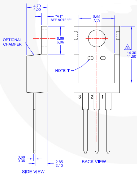 2SC1061 NPN Power Transistor Dimension