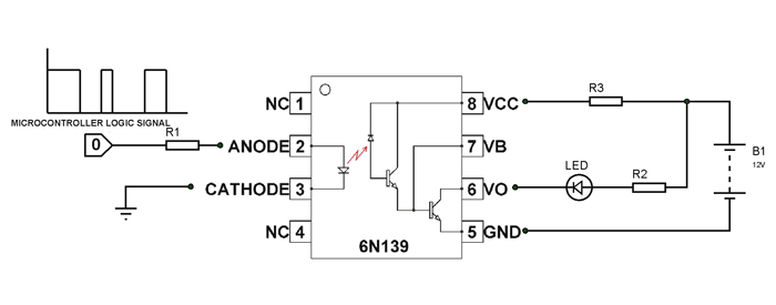 6N139 Optocoupler Circuit
