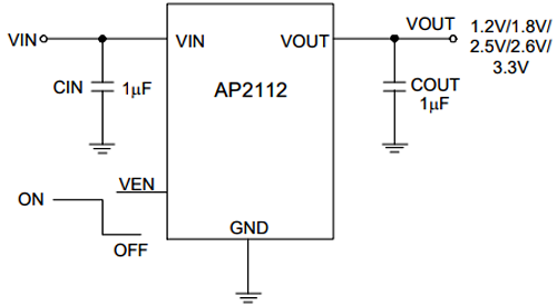 AP2112 Application Circuit 
