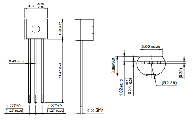 BC548 Transistor Dimensions