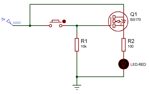  Circuit Using BS170 N-channel MOSFET