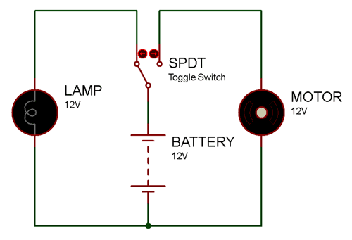 Circuit using SPDT Toggle Switch
