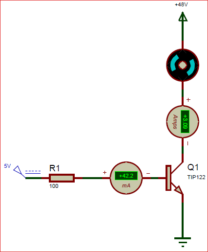 Circuit using TIP122 Darlington NPN Transistor  