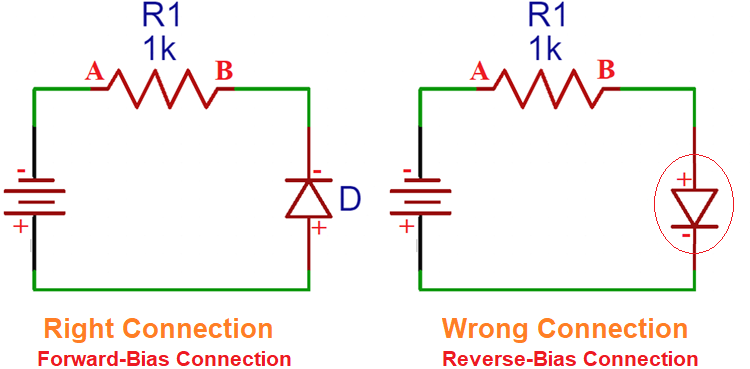 Diode Forward/Reverse Bias Circuit Diagram