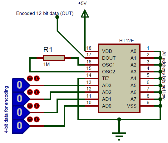 Basic HT12E Connection Diagram