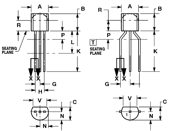 KSP2222A Transistor Dimensions