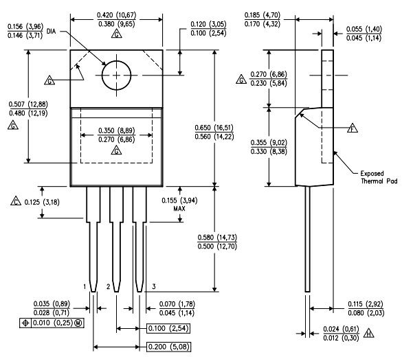 LM7905 Dimensions Size