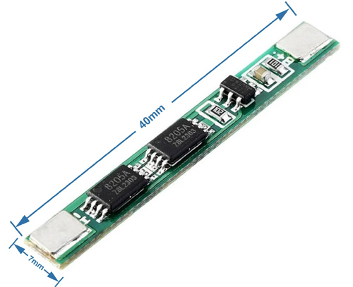 18650 Lithium Battery Protection Board Dimensions