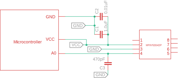 MPXV50004DP Interfacing Circuit Diagram