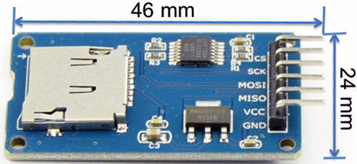 Micro SD Card Adapter Module Dimensions