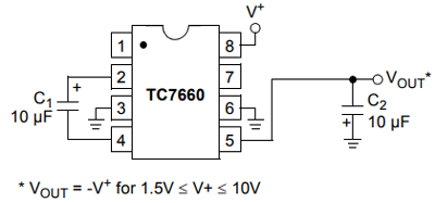 Negative Voltage Converter using TC7660