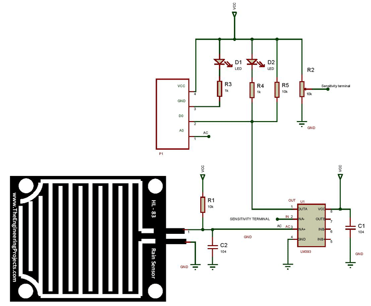 Raindrop Sensor Module Circuit Diagram