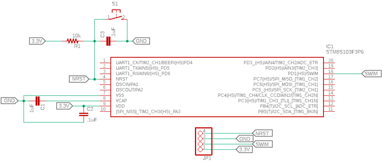 STM8 Microcontroller Connection