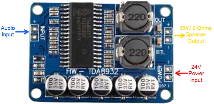 TDA8932 Based Audio Amplifier Board