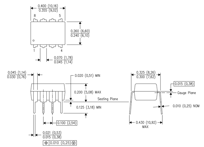 VIPER22A SMPS Controller Dimensions