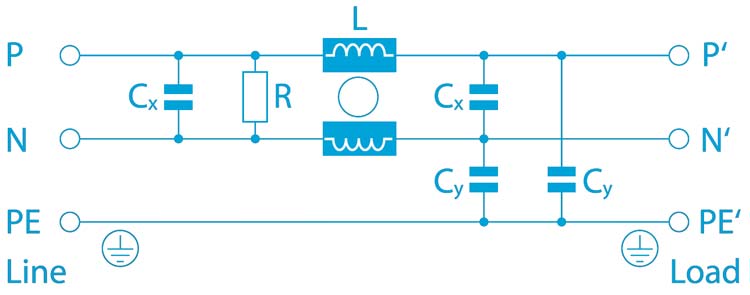 typical EMI filter circuit